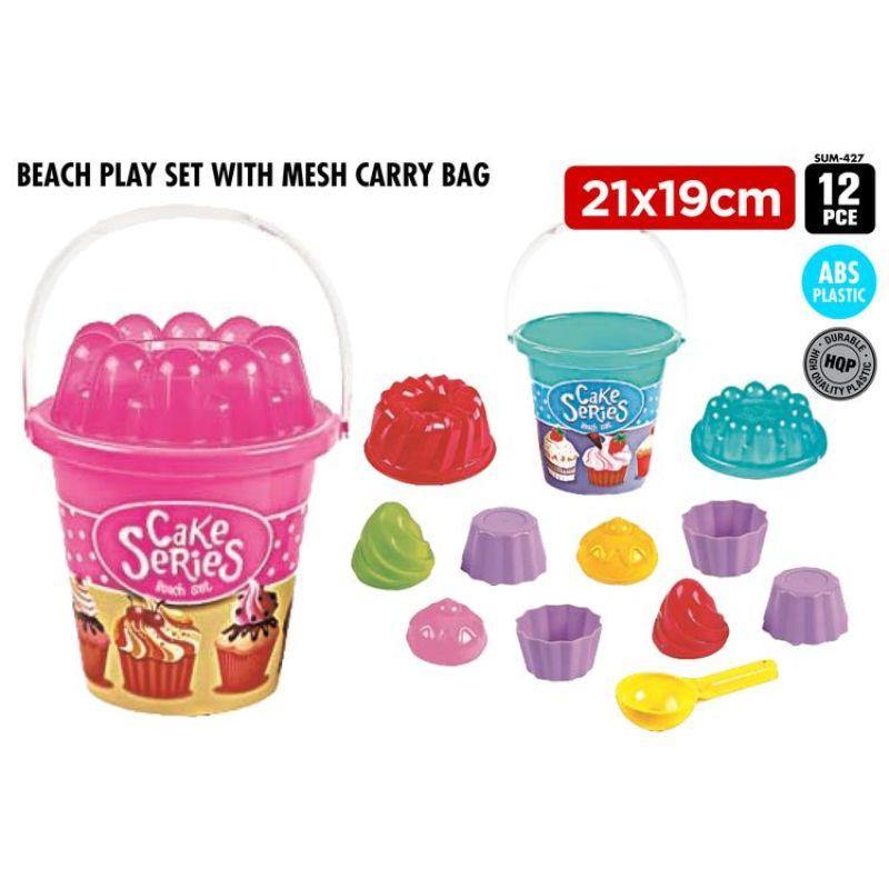 Cupcake Beach Bucket Playset - 21cm x 19cm - The Base Warehouse