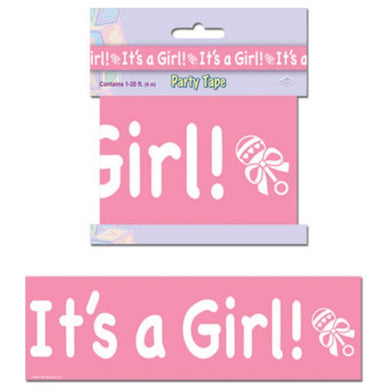 Baby Girl Party Tape - 6cm x 6m - The Base Warehouse