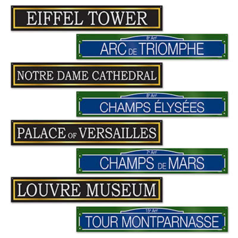 4 Pack French Street Signs - 10cm x 61cm