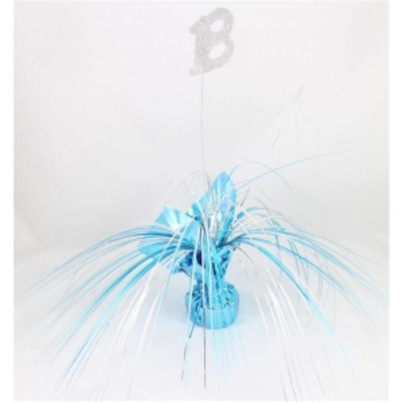 18 Blue Balloon Weight with Blue & Silver Grass