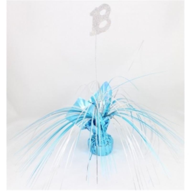 18 Blue Balloon Weight with Blue & Silver Grass