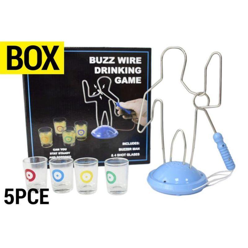 Buzz Wire Drinking Game with 4 Shot Glasses