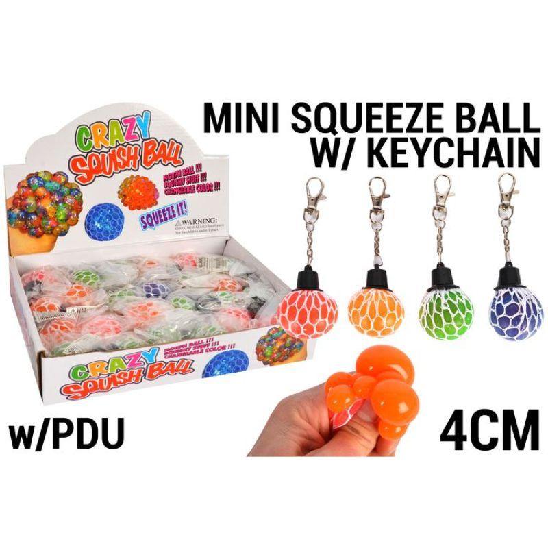 Mini Squishy Ball with Keychain - 4cm - The Base Warehouse