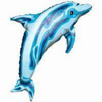 Dolphin Ocean Blue Foil Balloon - 84cm x 56cm - The Base Warehouse