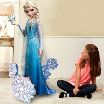 Airwalker Elsa Frozen Giant Gliding Ball Foil Balloon - 88cm x 144cm - The Base Warehouse