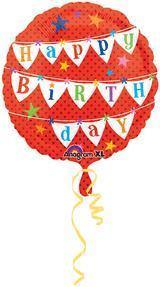 Happy Birthday Banner Foil Balloon - 45cm