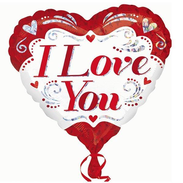 I Love You Fancy Design Foil Balloon - 45cm