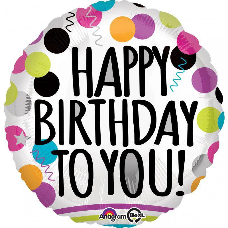 Happy Birthday to You! Dotted Foil Balloon - 45cm