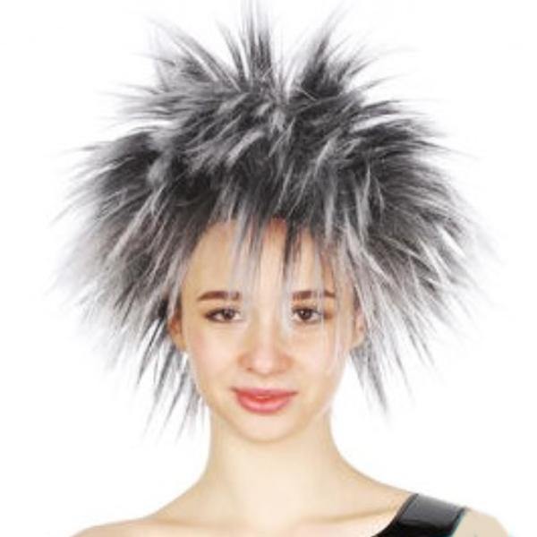 Womens Spiky Grey Wig - The Base Warehouse
