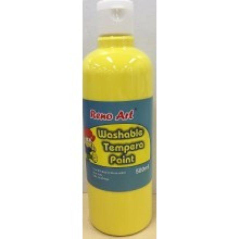 Yellow Washable Tempera Paint - 500ml - The Base Warehouse