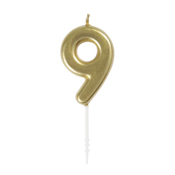 Mini Gold Numerical 9 Pick Candles