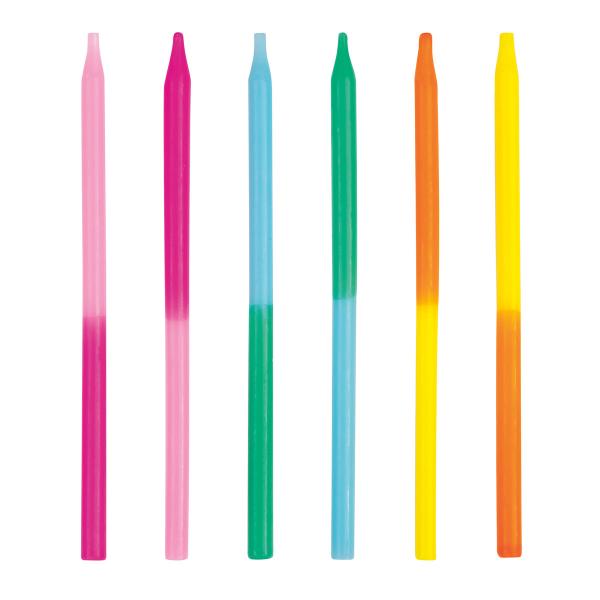 12 Pack Bright 2 Tone Candles - 12.7cm