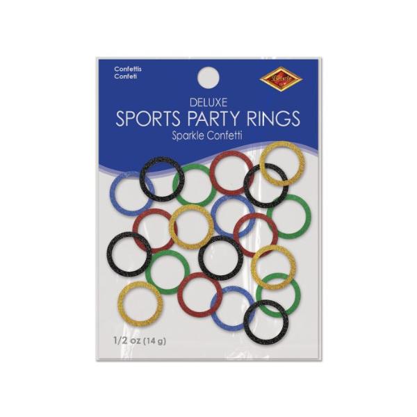 Deluxe Sparkle Confetti Sports Party Rings | The Base Warehouse