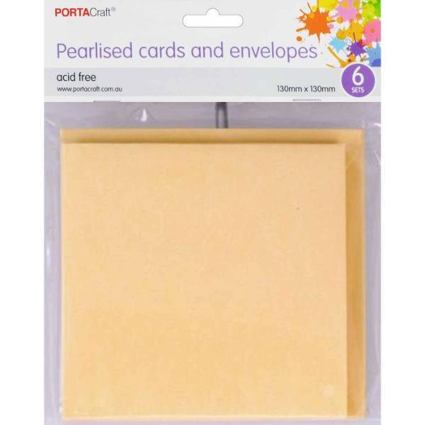 6 Pack Ivory Pearlised Cards & Envelope