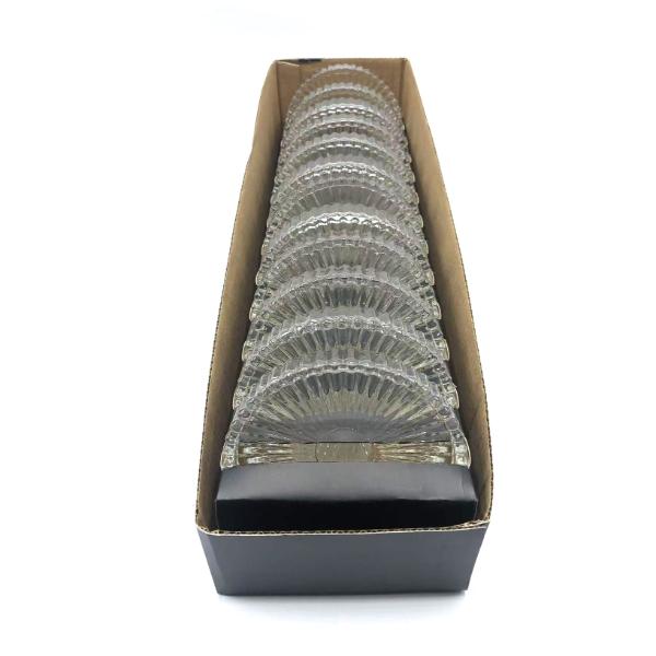 Ribbed Glass Candle Plate - 9.8cm
