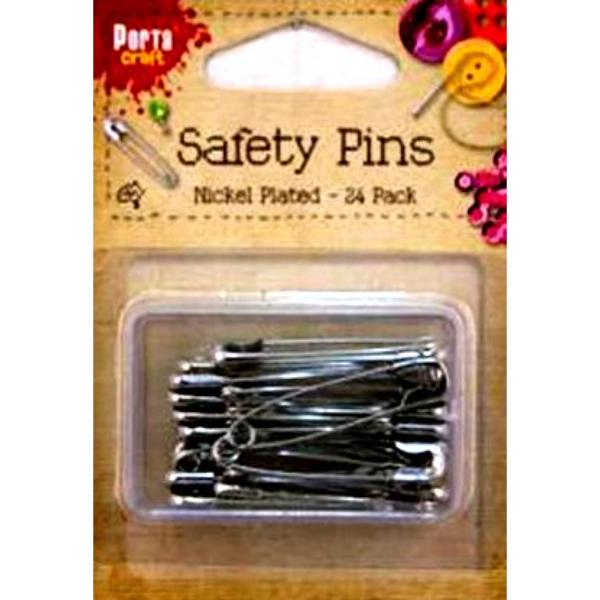24 Pack Nickel Plated Safety Pins