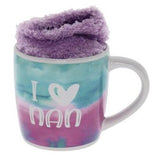 Load image into Gallery viewer, Ceramic Nans Relaxing Coffee Mug With Fluffy Socks - 250ml
