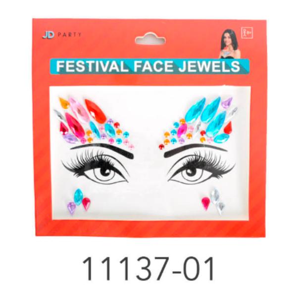 Rainbow Eyebrow Face Diamantes