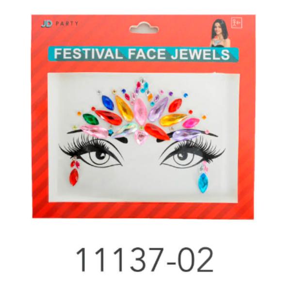 Rainbow Crown Face Diamantes