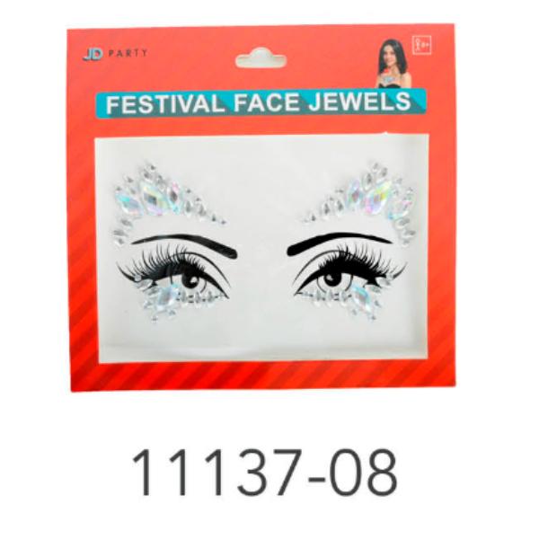 Silver Eyebrow Face Diamantes