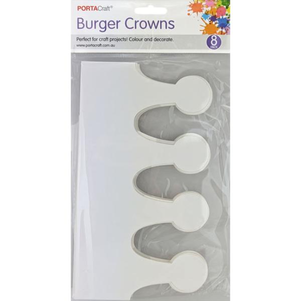 8 Pack Burger Crowns Cardstock