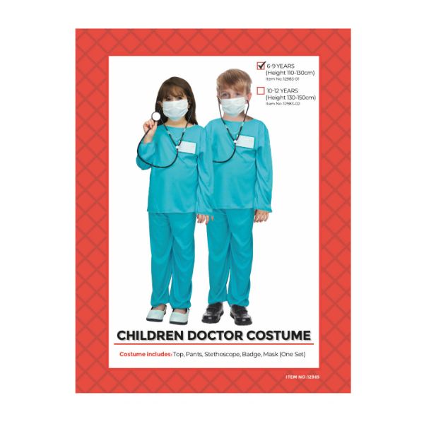 Kids Doctor Costume - M (6 - 9 Years)