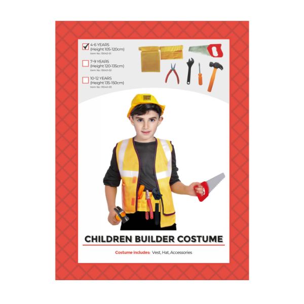 Kids Builder Costume - S (4 - 6 years)