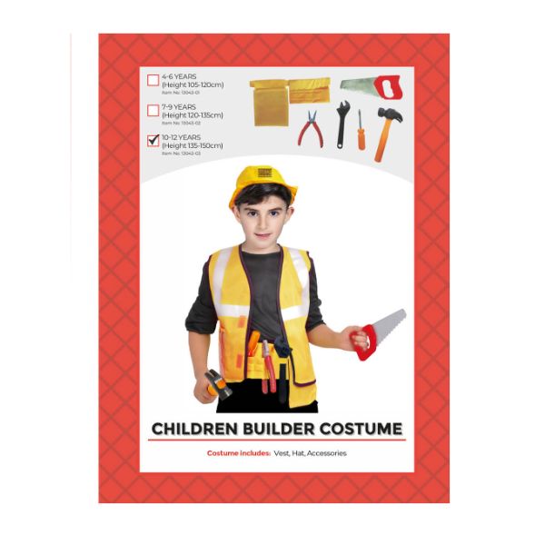 Kids Builder Costume - L (10 - 12 years)
