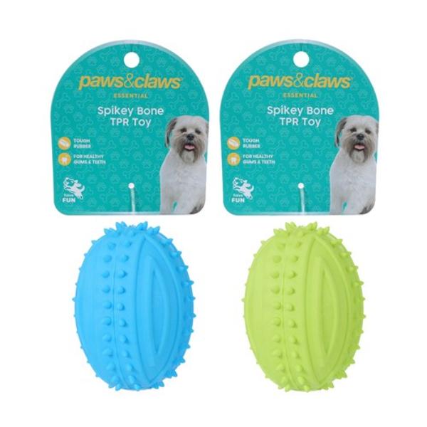 TPR Spikey Football Dog Toy - Assorted