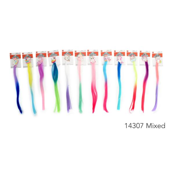 Assorted Cartoon Coloured Straight Hair Extensions