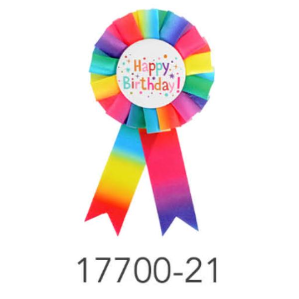 Rainbow Happy Birthday Party Badge
