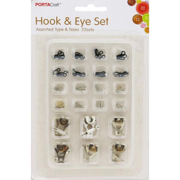 22 Pack Hook & Eye Set