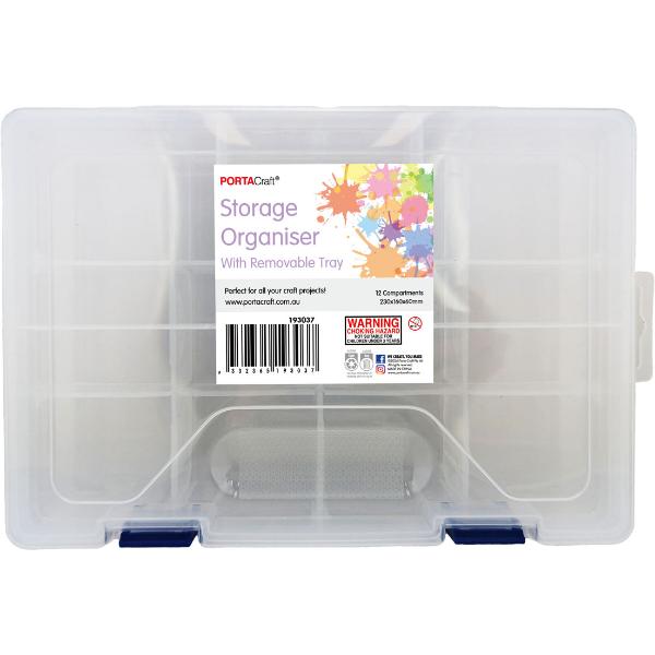 Storage Organiser With Tray - 23x16x6cm