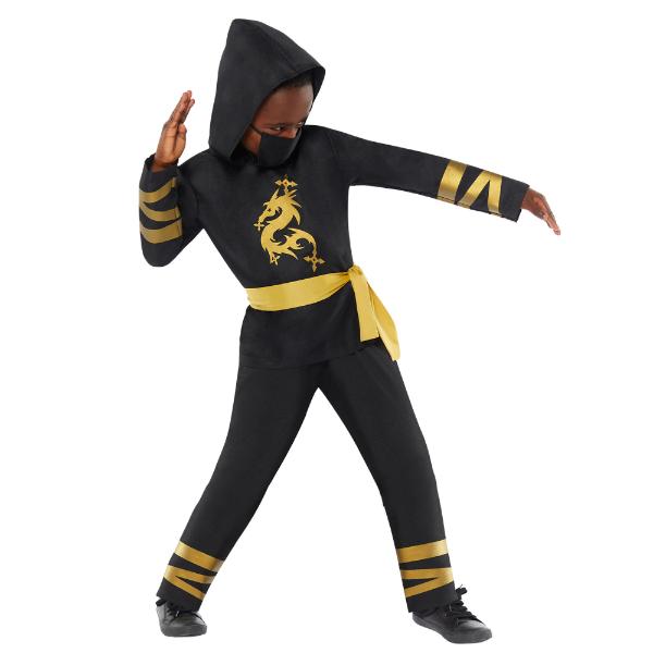 Gold Ninja Kids Costume - 4 - 6 Years