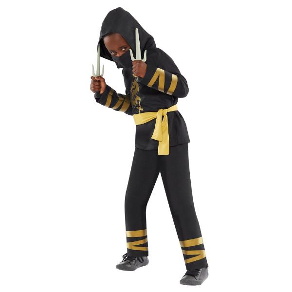 Gold Ninja Kids Costume - 4 - 6 Years