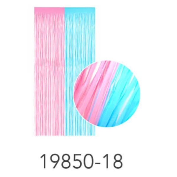 Light Pink & Blue Metallic Curtain - 2x1m