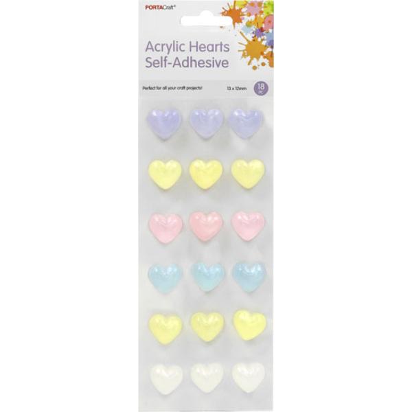 18 Pack Shimmer Pastel Enamel Gem Hearts