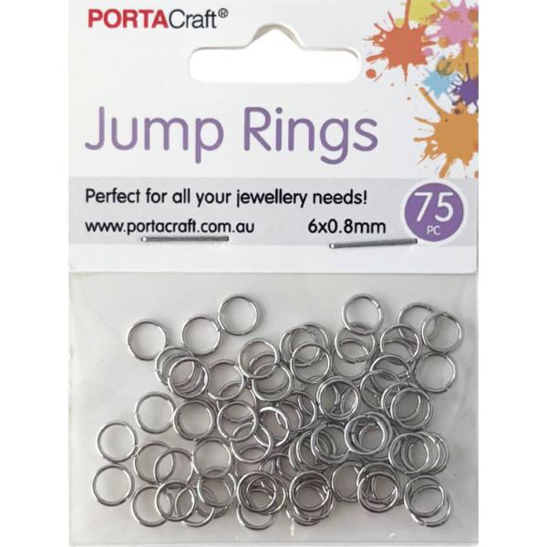 75 Pack Silver Jump Rings - 0.8mm