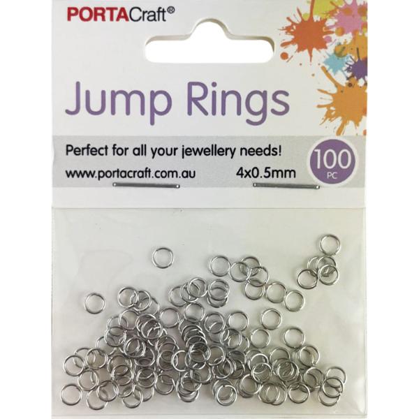 100 Pack Silver Jump Rings - 0.5mm