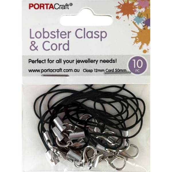 Black Loop Cord & Lobster Clasps