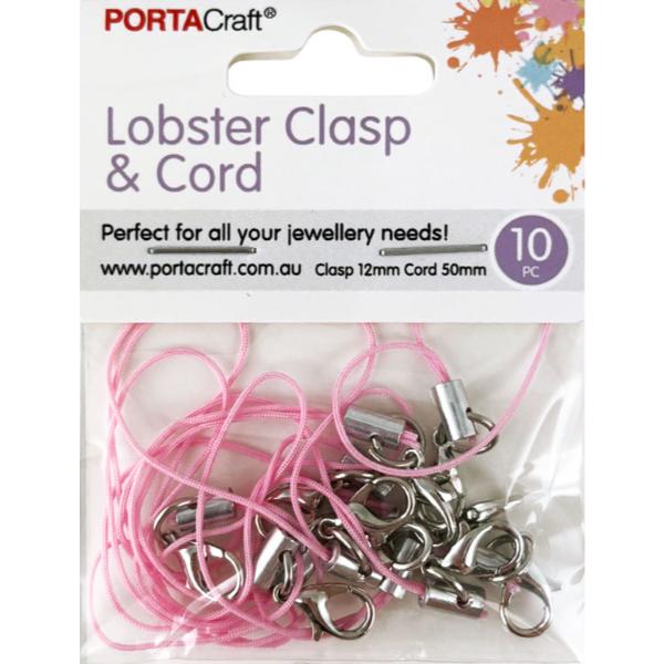 Pink Loop Cord & Lobster Clasps