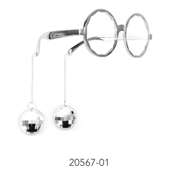 Silver Disco Ball Party Glasses