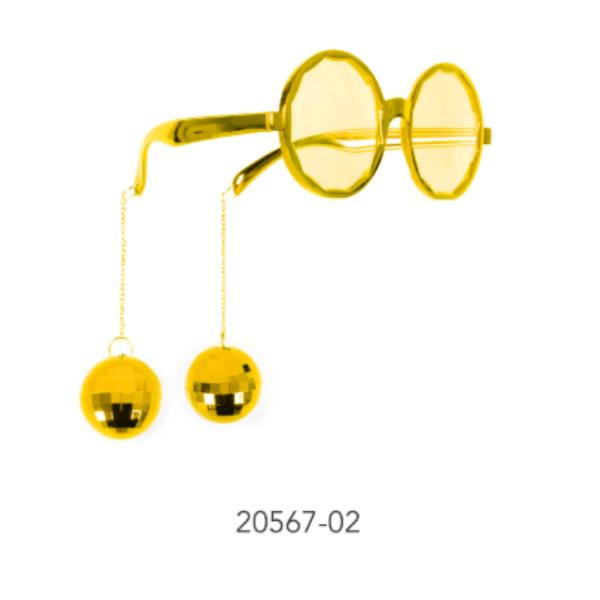 Gold Disco Ball Party Glasses
