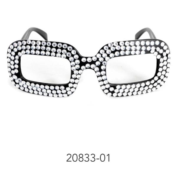 Silver 70s Blinged Party Glasses