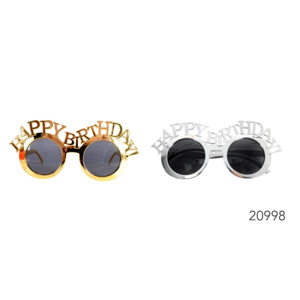 Happy Birthday Metallic Party Glasses - Assorted