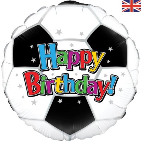 Happy Birthday Football Foil Balloon - 18in