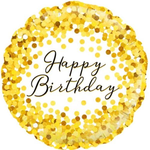 Happy Birthday Gold Sparkle Foil Balloon - 18in