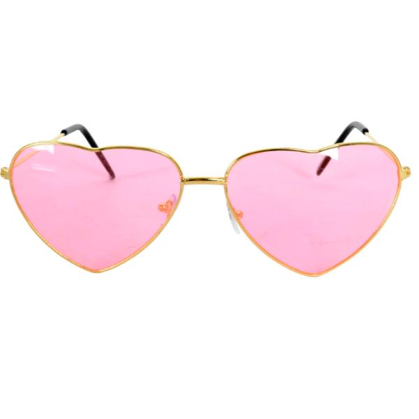 Hot Pink Heart Glass With Metal Frame
