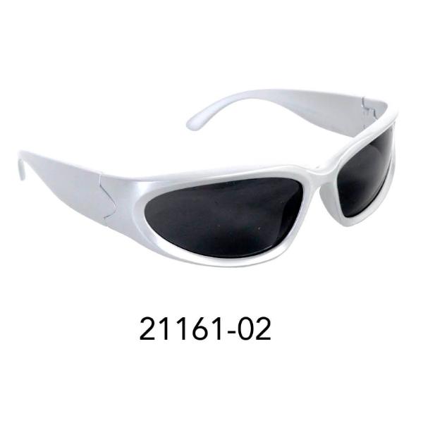 White With Black Lens Wrap Scifi Party Glasses
