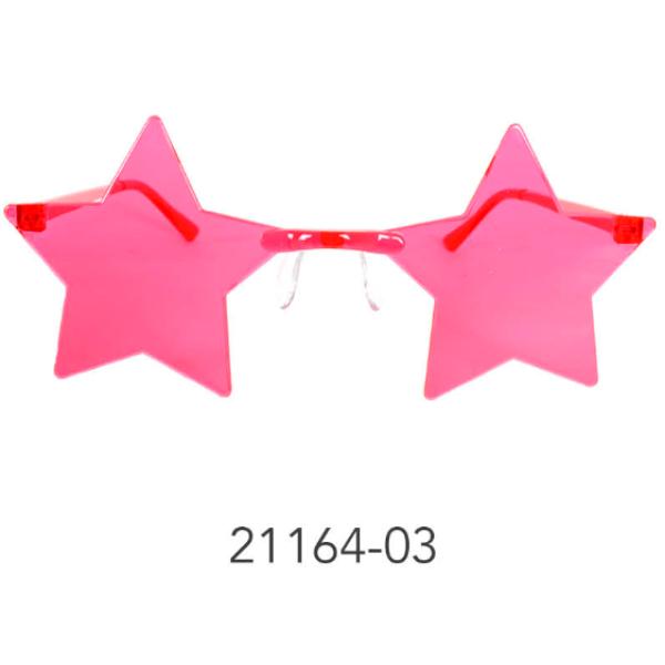 Hot Pink Perspex Star Party Glasses